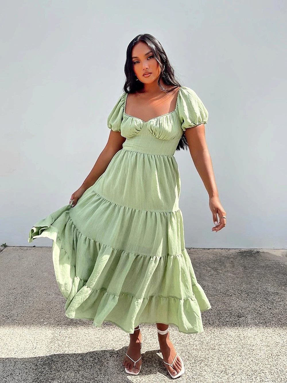 Princess Polly Dani Midi Dress Green Size 10